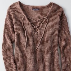 American eagle Lace Up sweater